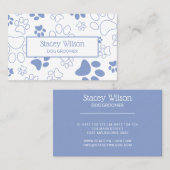 Lichtblauwe pootafdruk Dog Walker | oppas Visitekaartje (Voorkant / Achterkant)