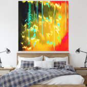 Lichtblauwe regen canvas afdruk (Insitu (Slaapkamer))