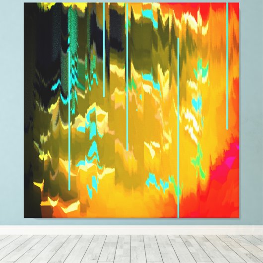 Lichtblauwe regen canvas afdruk (Insitu (Houten vloer))