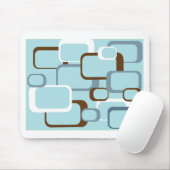 Lichtblauwe retro squares muismat (Met muis)