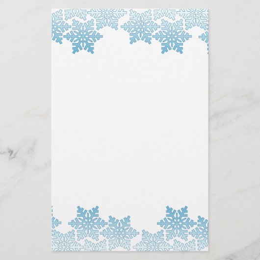 Lichtblauwe sneeuwvlokrand briefpapier (Voorkant)