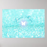 Lichtblauwe Sparkly Glitter Butterfly Princess