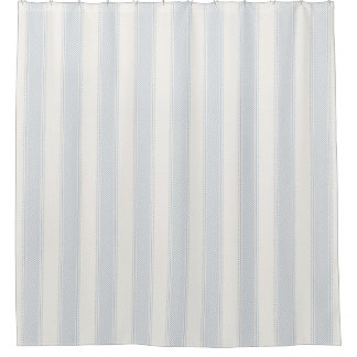 Lichtblauwe Streep Zachte Crème Beige Boho Boerder Douchegordijn