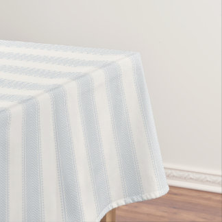 Lichtblauwe Streep Zachte Crème Beige Boho Boerder Tafelkleed
