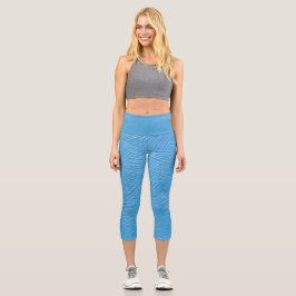 Lichtblauwe textuur Capri-leggings