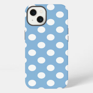 Lichtblauwe trendkleur en polka stippen iPhone 13 hoesje