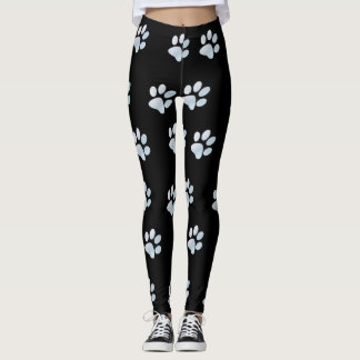 Lichtblauwe verf afdrukken leggings