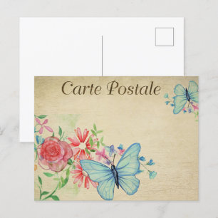 Lichtblauwe vlinders briefkaart