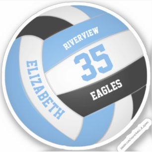 lichtblauwe volleybal kinder tiener sport sticker