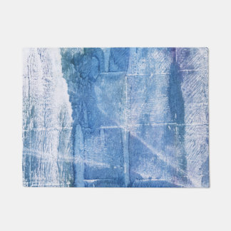 Lichtblauwe waterverf kunst deurmat