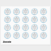 Lichtblauwe Waterverf Modern Typografie Zeep Ronde Sticker (Vel)