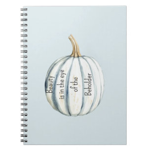 Lichtblauwe Witte Pompoen Schoonheid Is Notitieboek