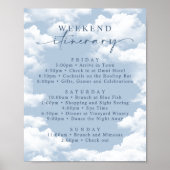Lichtblauwe wolk Bachelorette Weekendroute Poster (Voorkant)