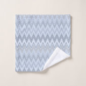 Lichtblauwe zigzag bad handdoek (Wasdoekje)