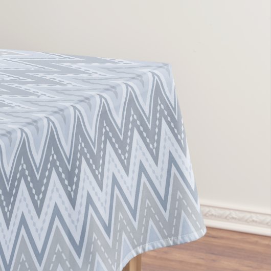 Lichtblauwe zigzag tafelkleed (Voorbeeld)