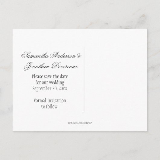 Lichtblauwe  zilveren wervelingen Bewaar de datum Aankondigingskaart (Achterkant)