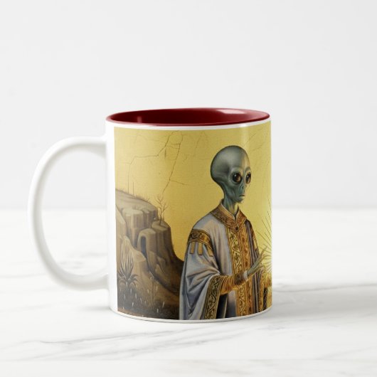 Lichtbol ontmoeting - Mug Tweekleurige Koffiemok (Links)