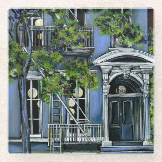 Lichtbollen van binnen glazen onderzetter (Voorkant)