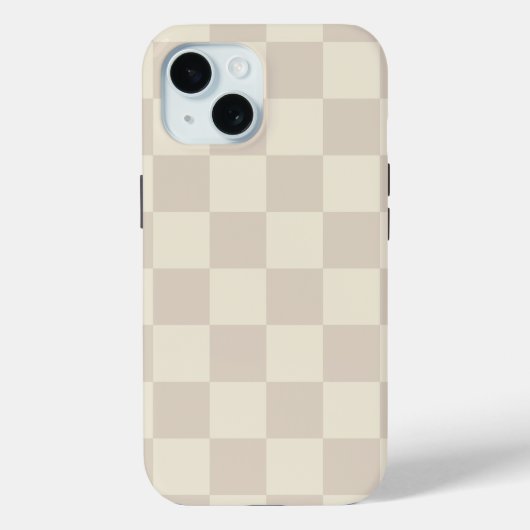 Lichtbruin en gebroken wit schaakbord Case-Mate iPhone case (Achterkant)