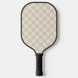 Lichtbruin en gebroken wit schaakbord pickleball paddle