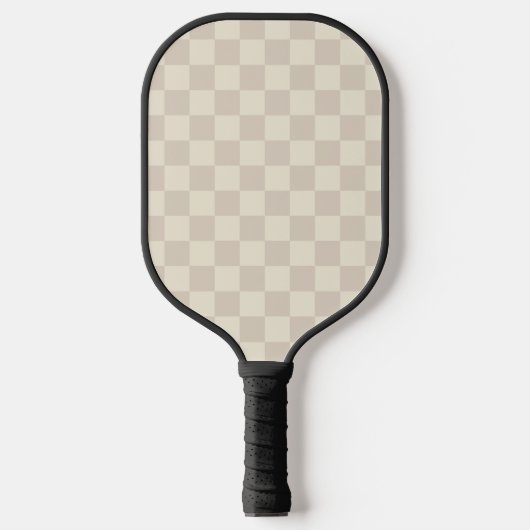 Lichtbruin en gebroken wit schaakbord pickleball paddle (Voorkant)