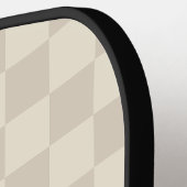 Lichtbruin en gebroken wit schaakbord pickleball paddle (Links Detail)