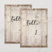 Lichtbruin Hout & Lichten Tafelnummer Kaart (Voorkant / Achterkant)