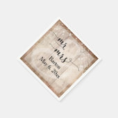 Lichtbruin Hout & Lichtsnaren Huwelijk Mr. & Mrs Servetten (Hoek)