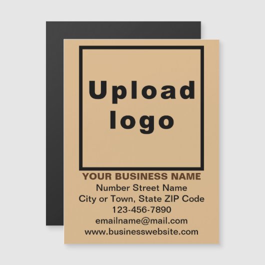 Lichtbruin magnetisch Visitekaartje van 4,25 x 5,6 (Voorkant / Achterkant)