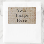  lichtbruin script tekst perkament papier rechthoekige sticker (Tas)