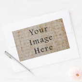  lichtbruin script tekst perkament papier rechthoekige sticker (Envelop)