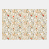 Lichtbruin Wildflower Pattern Waterverf Inpakpapier Vel (Voorkant)