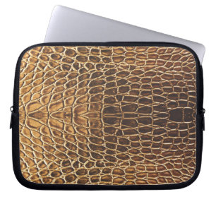 Lichtbruine Alligatorhuidprint Laptop Sleeve