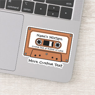 Lichtbruine audiocassetteband sticker