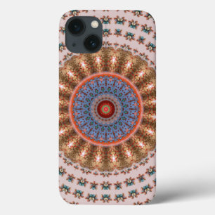 Lichtbruine Mandala-wiel iPhone 13 Hoesje