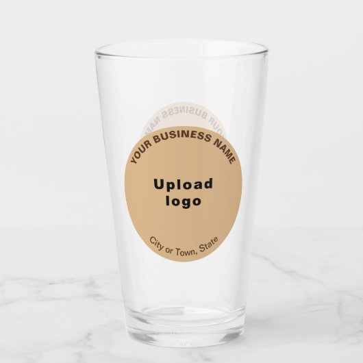 Lichtbruine ronde vorm zakelijk merk, glazen beker (Achterkant)