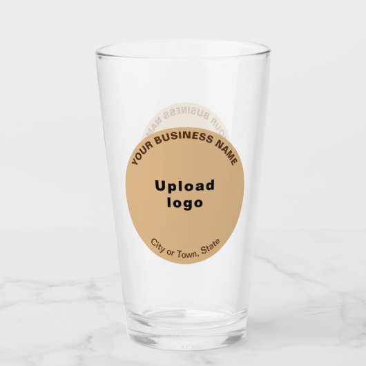 Lichtbruine ronde vorm zakelijk merk, glazen beker (Voorkant)