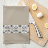 Lichtbruine taupe en grijs theedoek (Quarter Fold)