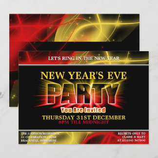Lichtburst oud en nieuw feest uitnodigingen
