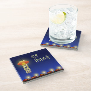 Lichtdiwali-lamp - Glazen Onderzetter