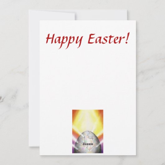 lichtdoorbraak van groot eitje bij het begin feestdagenkaart (Achterkant)