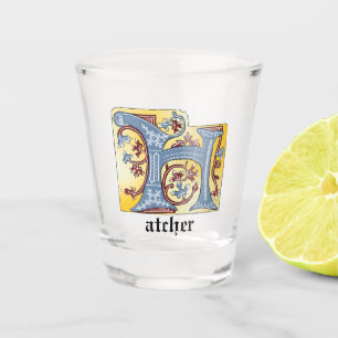 Lichtdoorlatende middeleeuwse blauw en rode ijshee shot glas