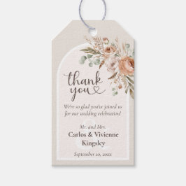 Lichte Aardtint Bloemige Rustieke Trouw Dank Je Cadeaulabel