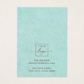 Lichte aqua blue texture earring Display card Visitekaartje (Achterkant)