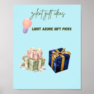 Lichte Azure Cadeau-ideeën Cute Aesthetic Poster