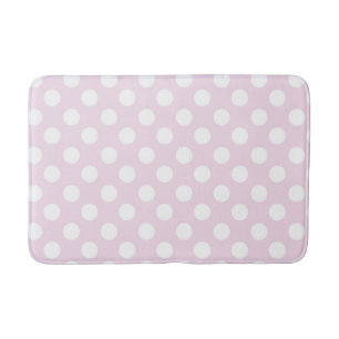 Lichte Baby roze en witte pooldots Badmat