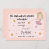 Lichte Ballerina Party Uitnodiging (Voorkant / Achterkant)