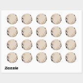 Lichte beige bloem ronde sticker (Vel)