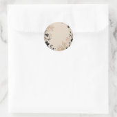 Lichte beige bloem ronde sticker (Tas)