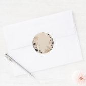 Lichte beige bloem ronde sticker (Envelop)